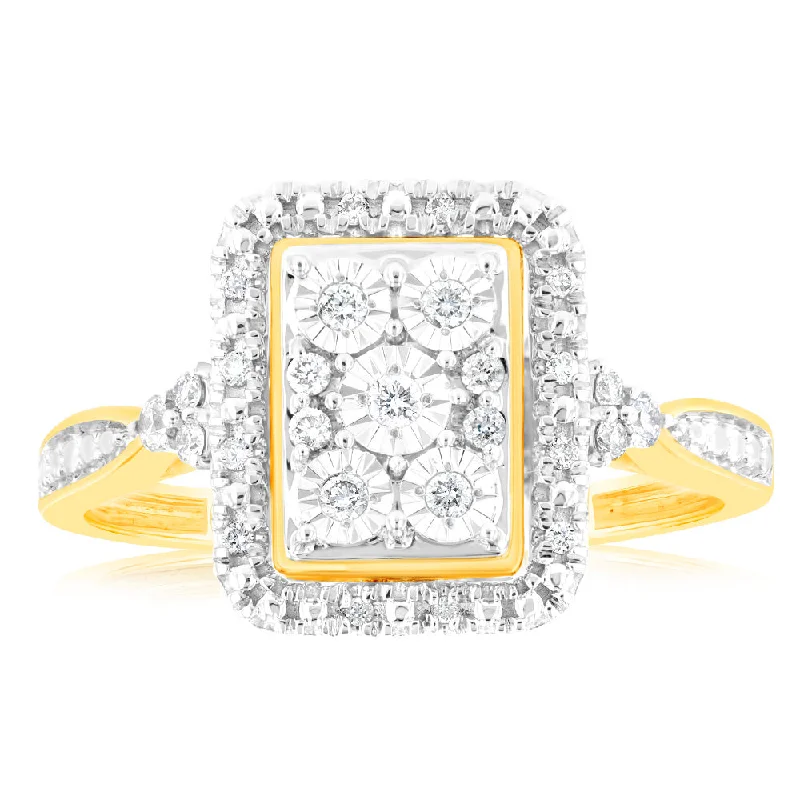 High-End Sparkle, Low-End Prices – Jewelry Sale Live 1/6 Carat Diamond Emerald Cut Ring in 9ct Yellow Gold High-End Sparkle, Low-End Prices – Jewelry Sale Live 1/6 Carat Diamond Emerald Cut Ring in 9ct Yellow Gold