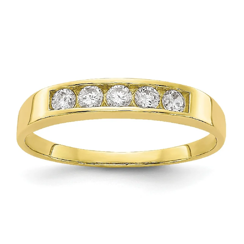 10KT Yellow Gold Cubic Zirconia Childrens Ring; Size 3