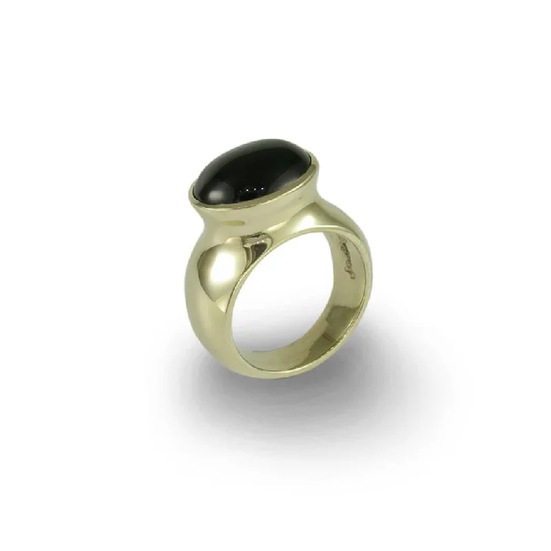 Onyx Ring, Yellow Gold