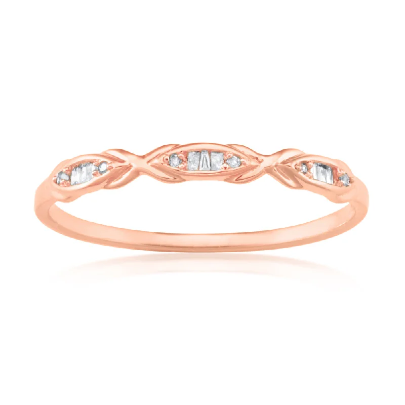 Affordable Gold-Plated Jewelry For Modern Fashion 9ct Rose Gold Eternity Ring with 15 Diamonds Affordable Gold-Plated Jewelry For Modern Fashion 9ct Rose Gold Eternity Ring with 15 Diamonds
