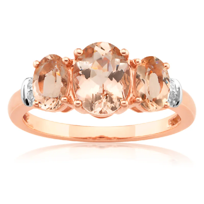 Limited-Time Jewelry Sale – Don't Miss These Deals 9ct Rose Gold Morganite 1.98CT & Diamond 0.025CT Trilogy Ring Limited-Time Jewelry Sale – Don't Miss These Deals 9ct Rose Gold Morganite 1.98CT & Diamond 0.025CT Trilogy Ring