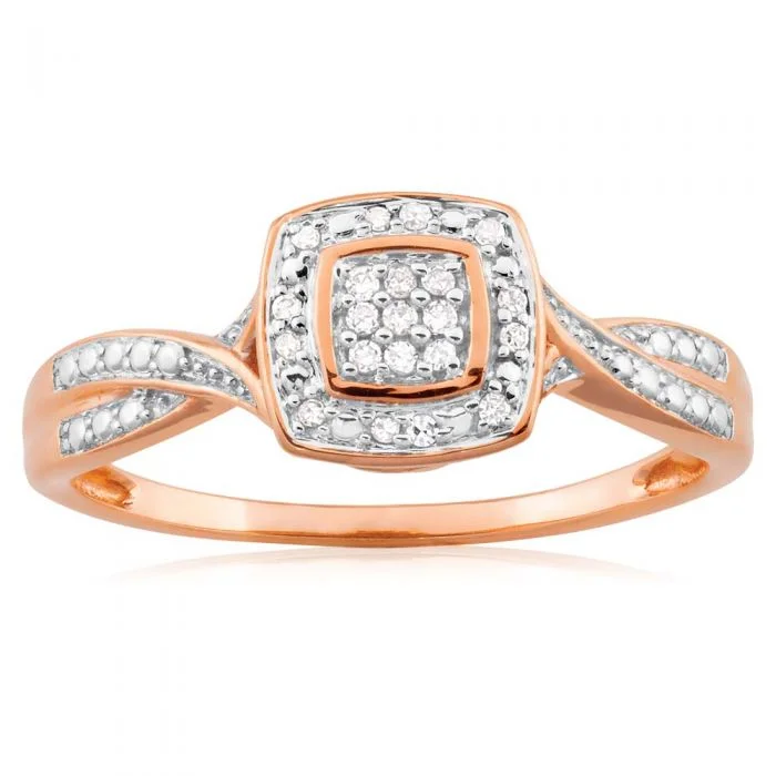 Shop Stylish Jewelry Now And Save Big 9ct Rose Gold Ring With 21 Brilliant Cut Diamonds Shop Stylish Jewelry Now And Save Big 9ct Rose Gold Ring With 21 Brilliant Cut Diamonds
