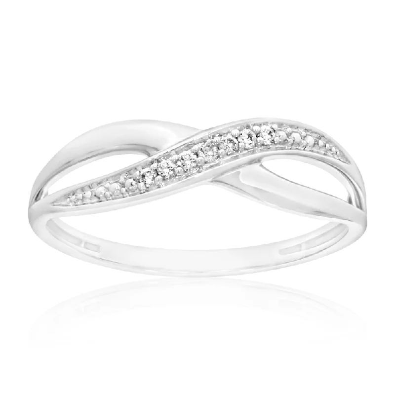 Limited-Time Jewelry Discounts – Shine Without The Splurge 9ct White Gold Diamond Crossover Ring with 7 Brilliant Diamonds Limited-Time Jewelry Discounts – Shine Without The Splurge 9ct White Gold Diamond Crossover Ring with 7 Brilliant Diamonds