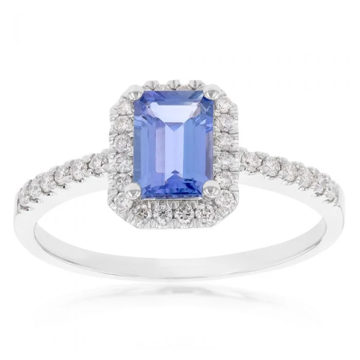 Get The Best Deals On Timeless Jewelry Pieces 9ct White Gold Tanzanite and Diamond Emerald Cut Ring Get The Best Deals On Timeless Jewelry Pieces 9ct White Gold Tanzanite and Diamond Emerald Cut Ring