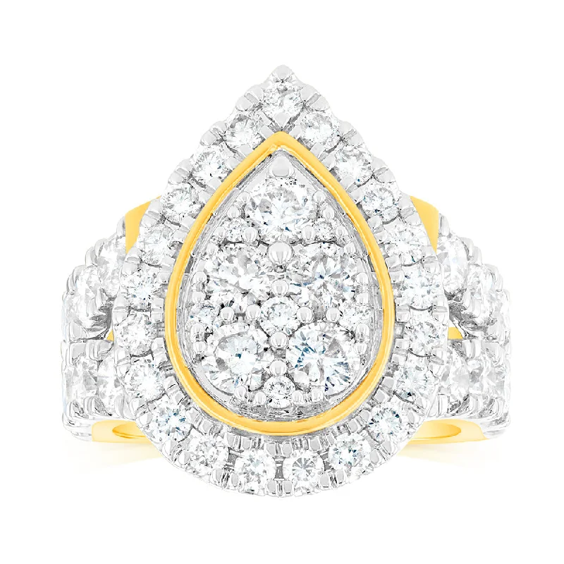 Luxury Jewelry Without The Luxury Price Tag 9ct Yellow Gold 4 Carat Diamond Ring with Brilliant Cut Diamonds Luxury Jewelry Without The Luxury Price Tag 9ct Yellow Gold 4 Carat Diamond Ring with Brilliant Cut Diamonds