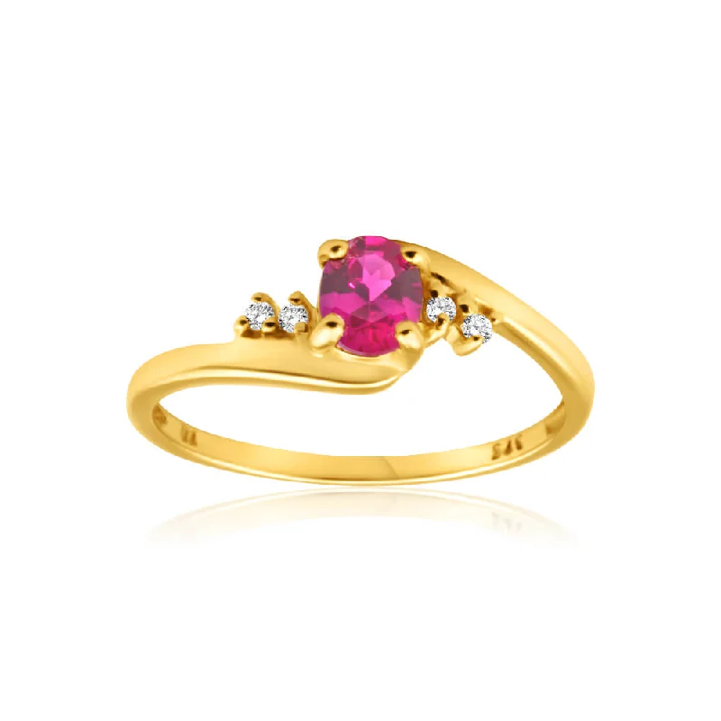 Stunning Jewelry At Even More Stunning Prices 9ct Yellow Gold Created Ruby + 4 Cubic Zirconia Ring Stunning Jewelry At Even More Stunning Prices 9ct Yellow Gold Created Ruby + 4 Cubic Zirconia Ring