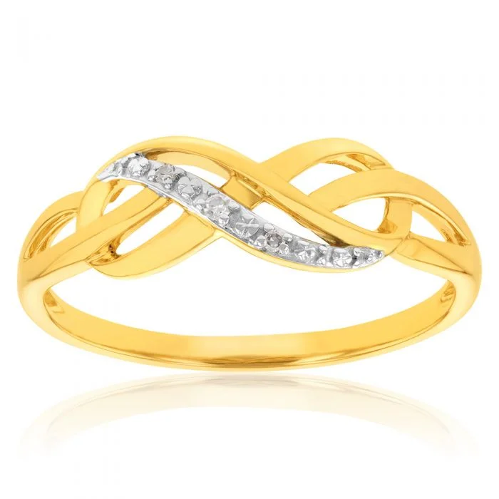 Seasonal Jewelry Deals – Elevate Your Style 9ct Yellow Gold Diamond Infinity Ring