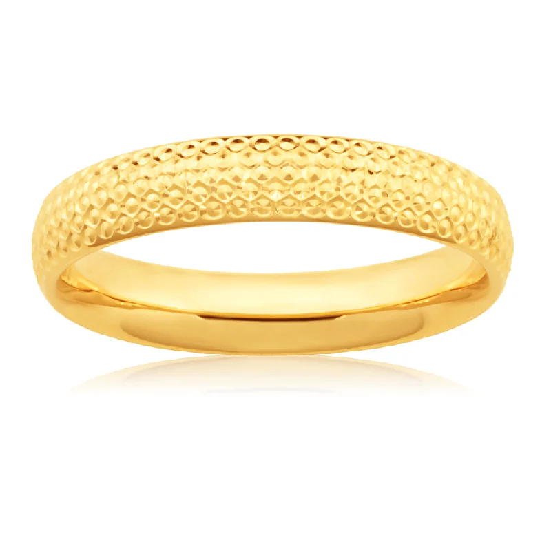 Romantic Heart-Shaped Jewelry For Special Gifts 9ct Yellow Gold Dicut Ring