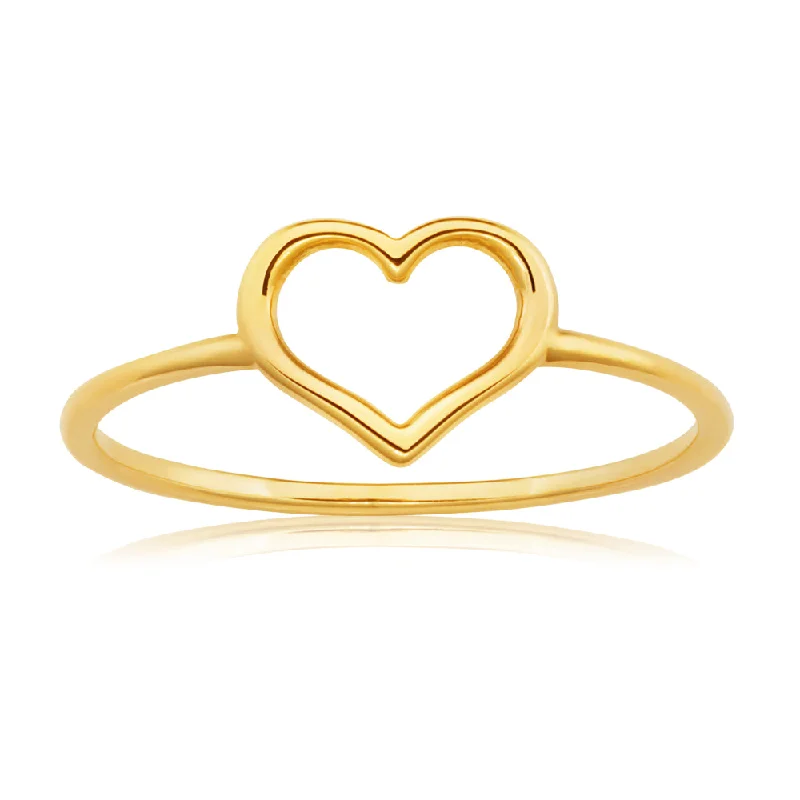 9ct Yellow Gold Heart Shape Ring