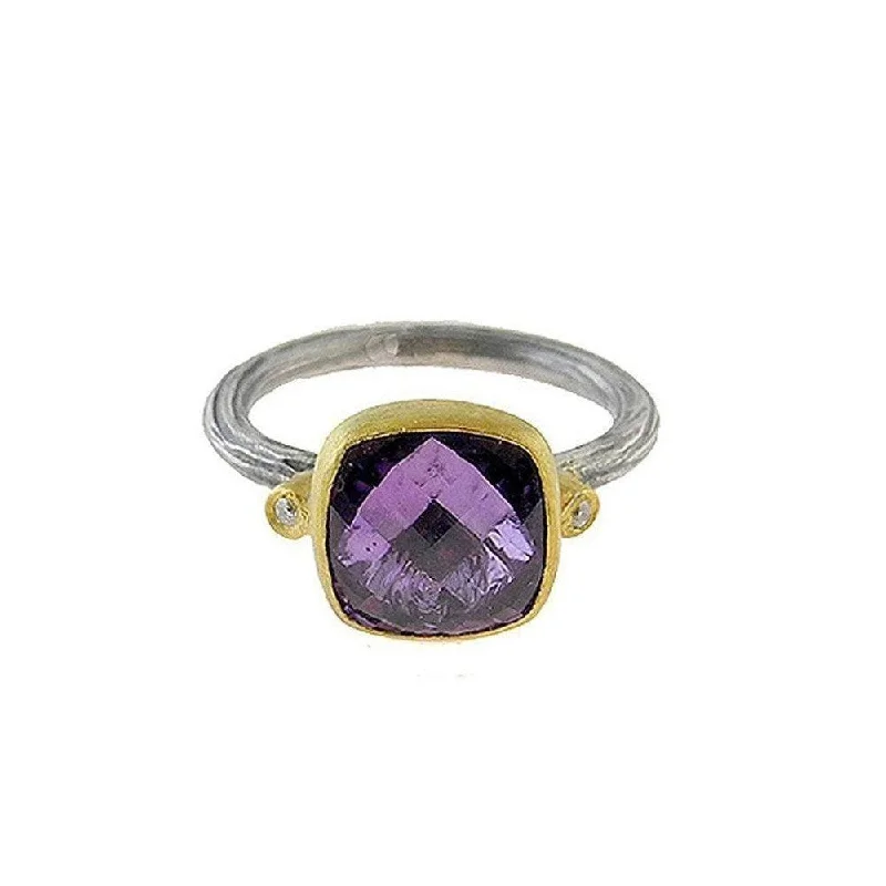 Amethyst Ring With Diamond