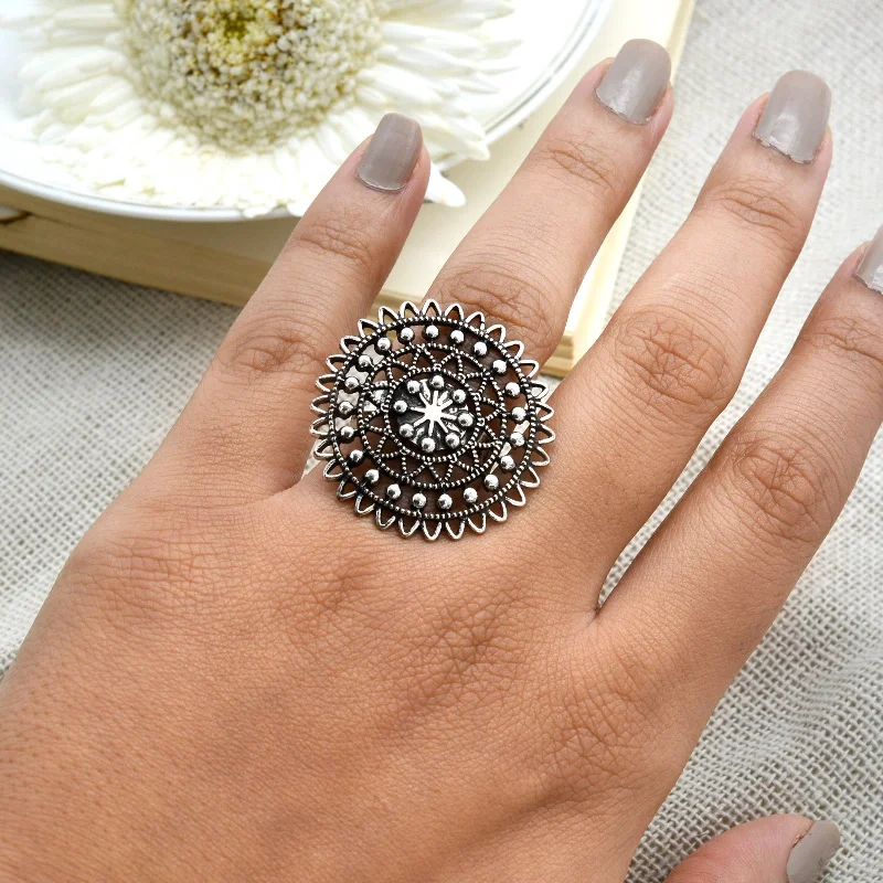 Don't Miss These Dazzling Jewelry Discounts Ava Silver Oxidized Filigree Ring