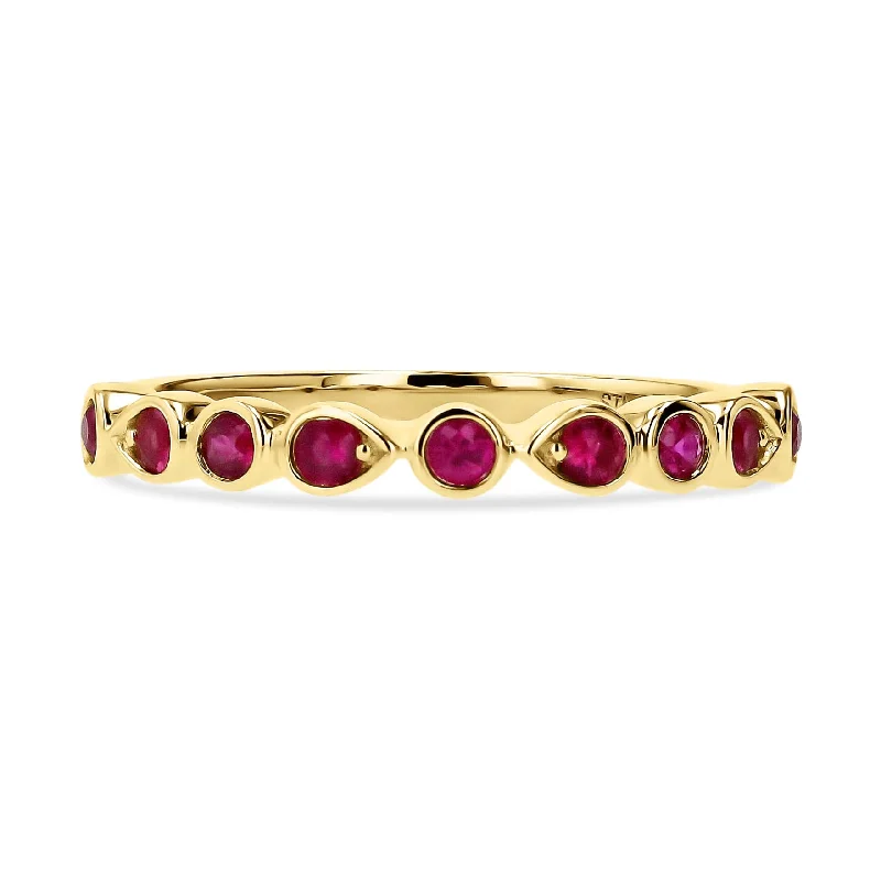 Bezel Set Ruby Eternity Band