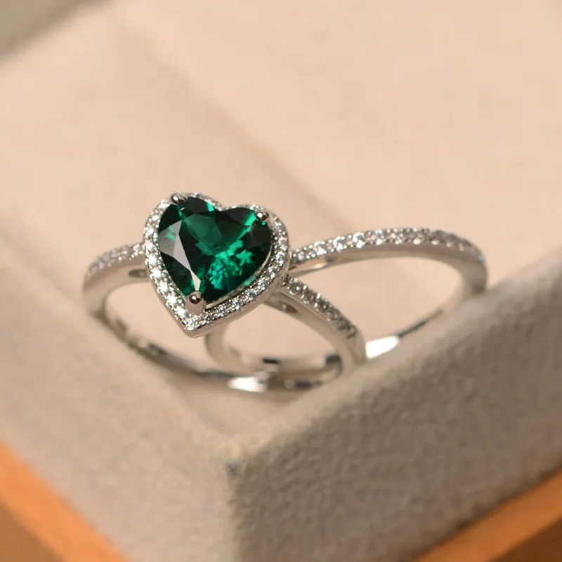 Exclusive Jewelry Offers – Shine For Less Mi Amor Emerald 2 Set Ring