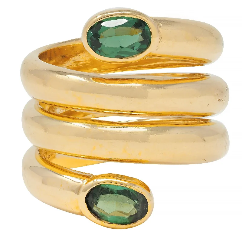 Limited-Stock Jewelry Sale – Shop Before It's Gone Cartier 1970's Green Tourmaline 18 Karat Yellow Gold Vintage Wrap Ring Limited-Stock Jewelry Sale – Shop Before It's Gone Cartier 1970's Green Tourmaline 18 Karat Yellow Gold Vintage Wrap Ring