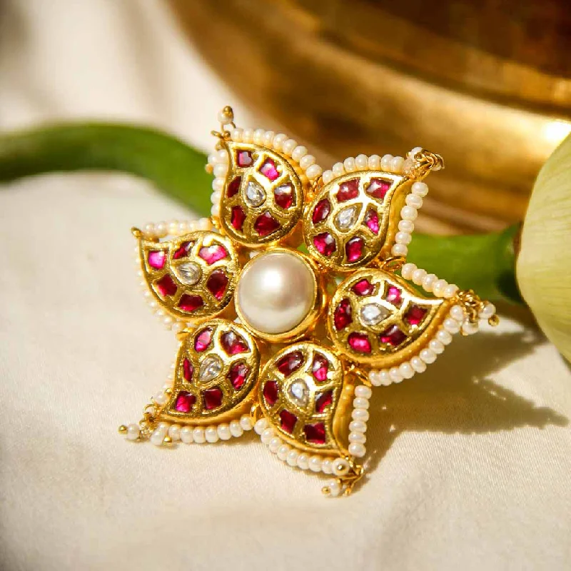 Exclusive Jewelry Sale Event – Shop Now Centre Pearl Gold Plated Kundan Ring