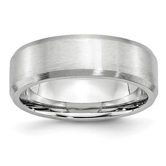 Bestselling Jewelry Now On Sale – Elevate Your Look Cobalt Beveled Edge Satin 7mm Band