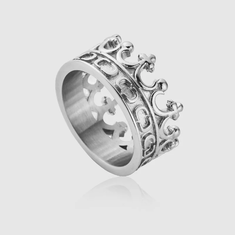 Make Your Outfit Shine With Discounted Jewelry Crown Ring (Silver)