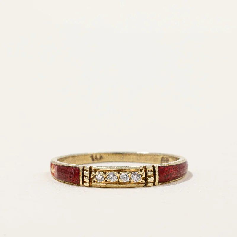 Flash Jewelry Sale – Get Stunning Pieces At Low Prices Diamond & Red Enamel Ring | 0.04ctw | SZ 5.25 |