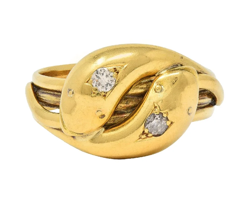 Shop High-Quality Jewelry At Jaw-Dropping Discounts Edwardian Diamond 18 Karat Yellow Gold Antique Men's Double Snake Band Ring Shop High-Quality Jewelry At Jaw-Dropping Discounts Edwardian Diamond 18 Karat Yellow Gold Antique Men's Double Snake Band Ring