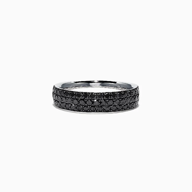 Limited-Time Jewelry Discounts – Shine Without The Splurge 14K White Gold Black Diamond Band Ring, 0.88 TCW Limited-Time Jewelry Discounts – Shine Without The Splurge 14K White Gold Black Diamond Band Ring, 0.88 TCW