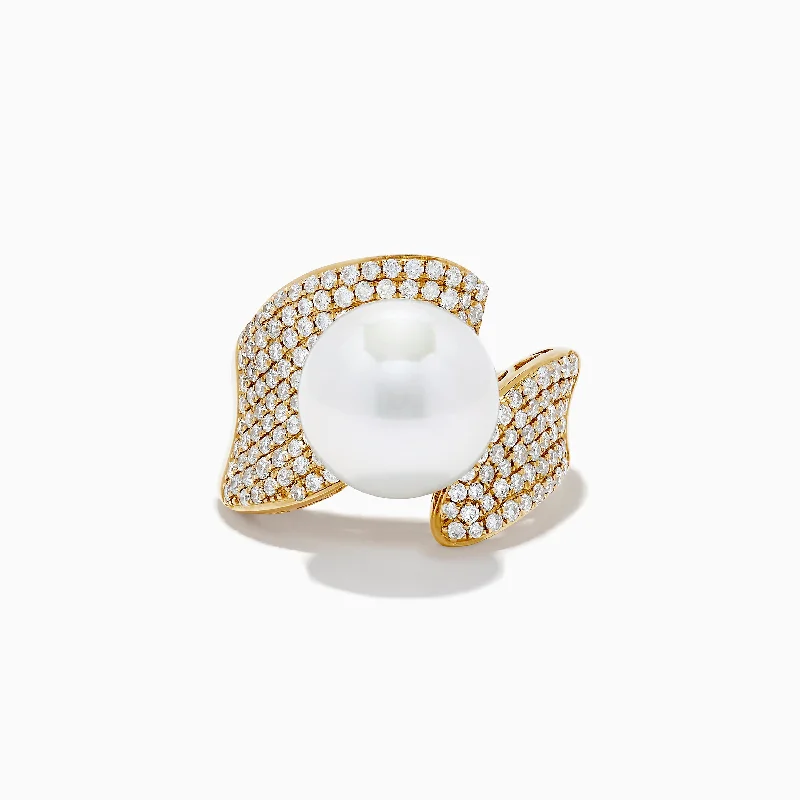 Chic, Trendy, And Affordable Jewelry Sale 14K Yellow Gold Fresh Water Pearl and Diamond Ring Chic, Trendy, And Affordable Jewelry Sale 14K Yellow Gold Fresh Water Pearl and Diamond Ring