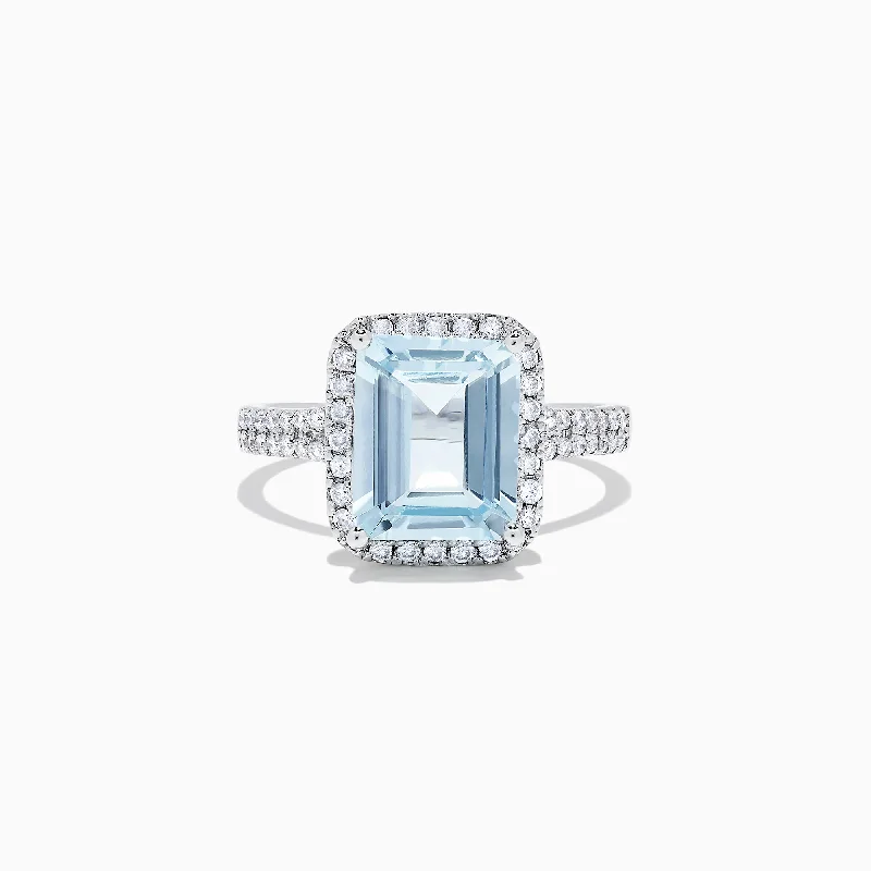 High-Quality Jewelry At A Fraction Of The Cost Aquarius 14K White Gold Aqaumarine and Diamond Ring, 3.33 TCW High-Quality Jewelry At A Fraction Of The Cost Aquarius 14K White Gold Aqaumarine and Diamond Ring, 3.33 TCW