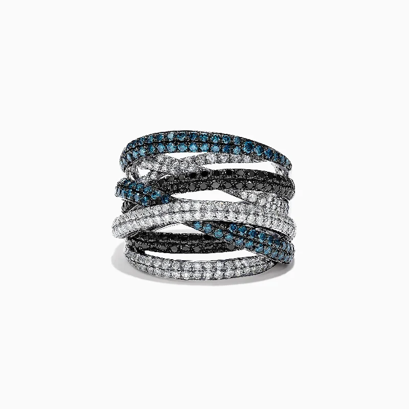 Luxury Jewelry Without The Luxury Price Tag Bella Bleu 14K White Gold Diamond Crossover Ring, 2.08 TCW Luxury Jewelry Without The Luxury Price Tag Bella Bleu 14K White Gold Diamond Crossover Ring, 2.08 TCW