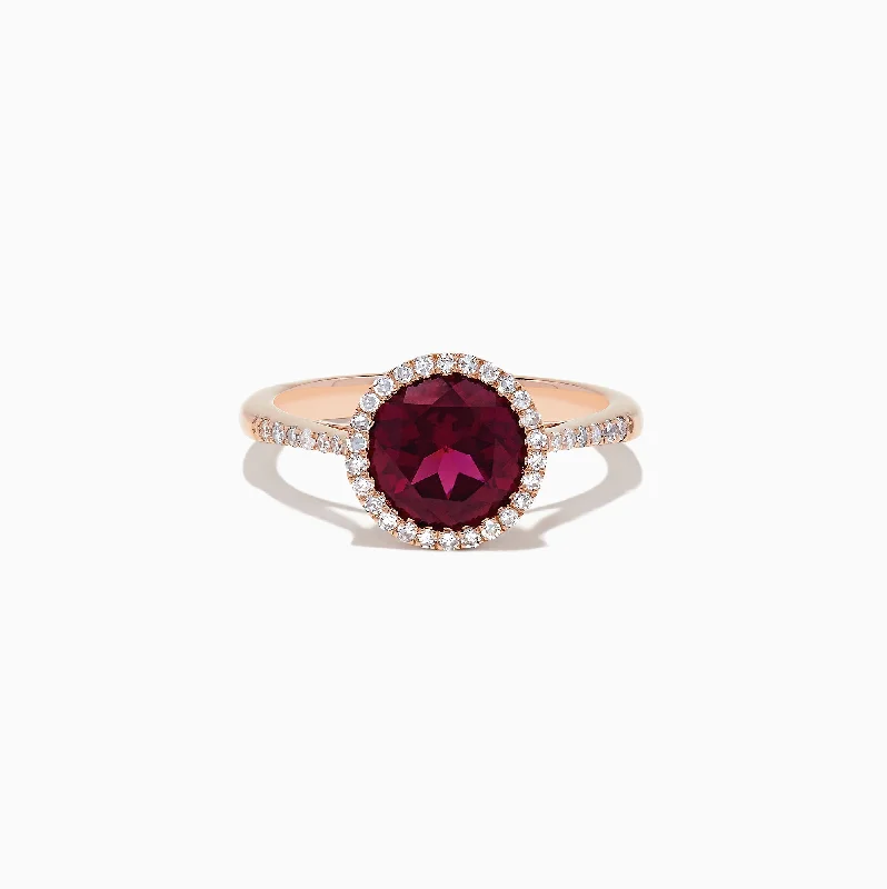 Limited-Stock Jewelry Sale – Shop Before It's Gone Bordeaux 14K Rose Gold Rhodolite Garnet and Diamond Ring, 2.20 TCW Limited-Stock Jewelry Sale – Shop Before It's Gone Bordeaux 14K Rose Gold Rhodolite Garnet and Diamond Ring, 2.20 TCW
