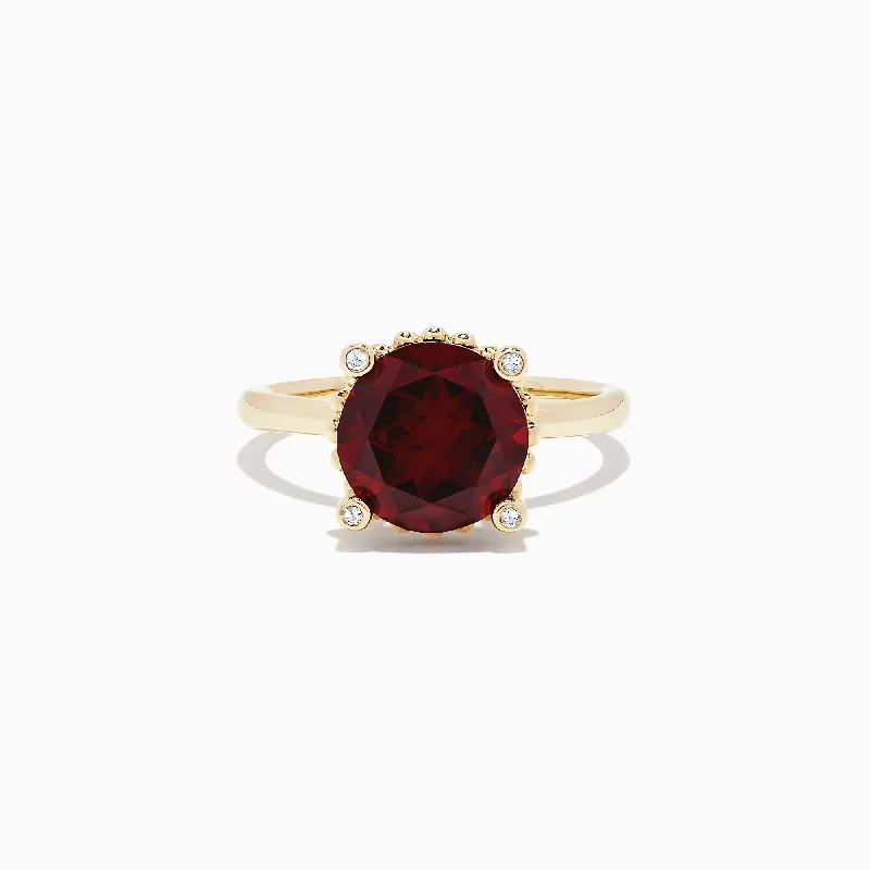 Stunning Statement Jewelry, Unbeatable Discounts Bordeaux 14K Yellow Gold Garnet and Diamond Ring, 5.67 TCW Stunning Statement Jewelry, Unbeatable Discounts Bordeaux 14K Yellow Gold Garnet and Diamond Ring, 5.67 TCW