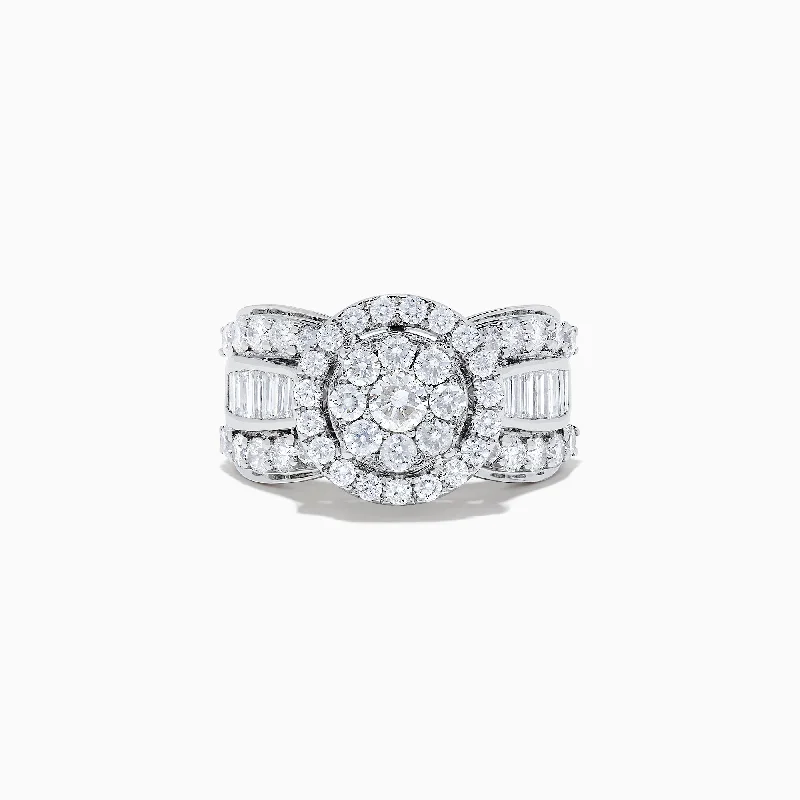 Stunning Jewelry At A Fraction Of The Price Bouquet 14K White Gold Diamond Cluster Ring, 2.51 TCW Stunning Jewelry At A Fraction Of The Price Bouquet 14K White Gold Diamond Cluster Ring, 2.51 TCW