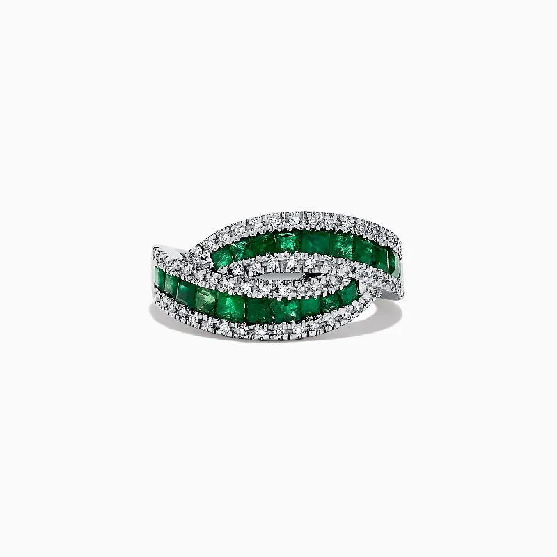 Exclusive Jewelry Sale – Limited-Time Discounts 14K White Gold Princess Cut Emerald and Diamond Ring, 1.76 TCW Exclusive Jewelry Sale – Limited-Time Discounts 14K White Gold Princess Cut Emerald and Diamond Ring, 1.76 TCW