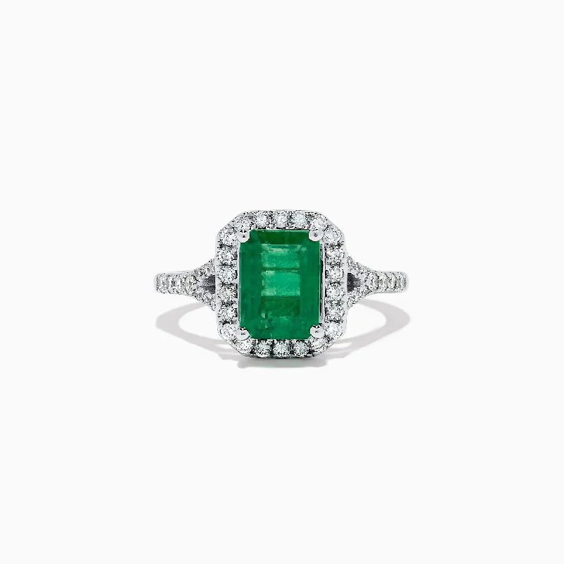 Luxury Meets Affordability – Jewelry Sale Now Live Brasilica 14K White Gold Emerald and Diamond Ring, 2.81 TCW Luxury Meets Affordability – Jewelry Sale Now Live Brasilica 14K White Gold Emerald and Diamond Ring, 2.81 TCW