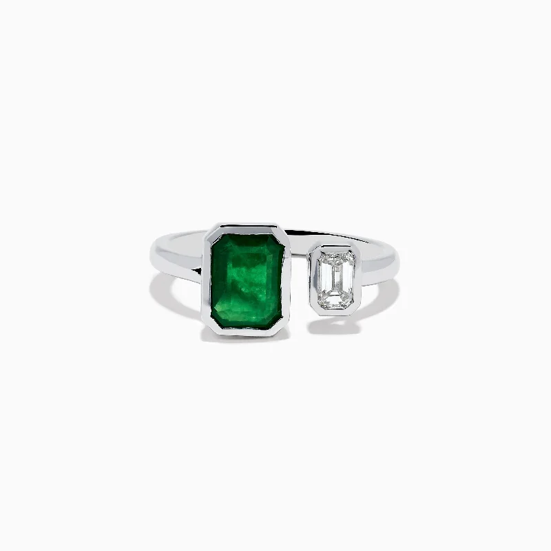 Elegant Designs, Unbeatable Discounts – Shop Jewelry Now 14K White Gold Emerald and Diamond Toi Et Moi Ring Elegant Designs, Unbeatable Discounts – Shop Jewelry Now 14K White Gold Emerald and Diamond Toi Et Moi Ring