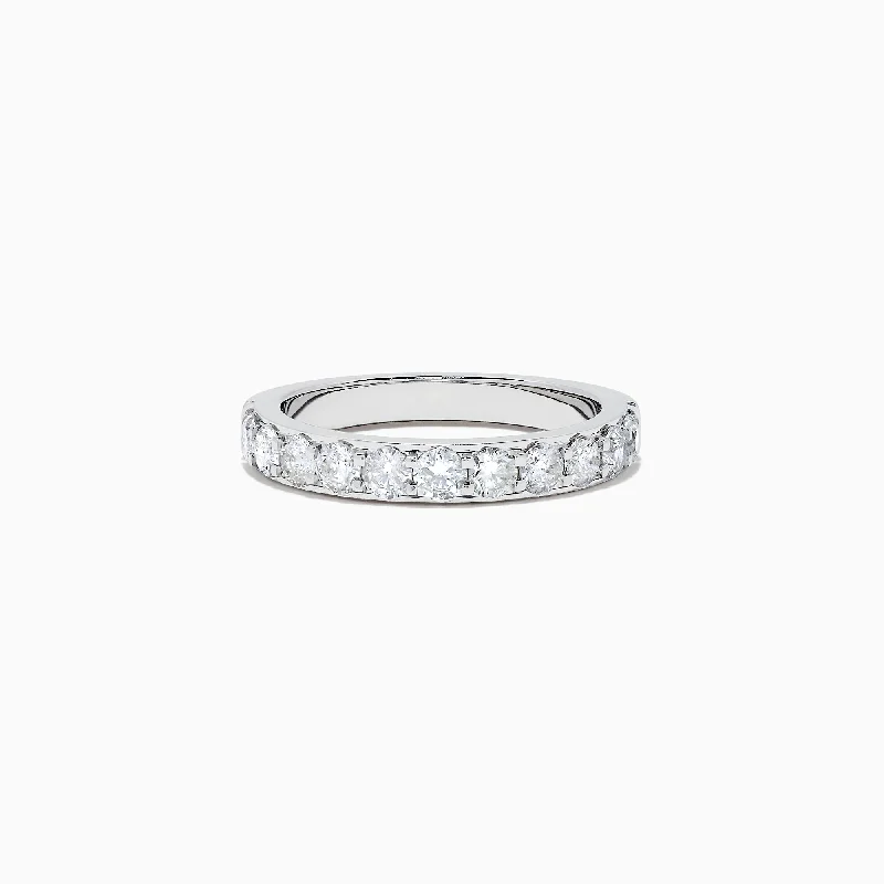 Shop Dazzling Jewelry With Special Promotional Discounts Bridal 14K White Gold Prong Set Diamond Band, 0.98 TCW Shop Dazzling Jewelry With Special Promotional Discounts Bridal 14K White Gold Prong Set Diamond Band, 0.98 TCW