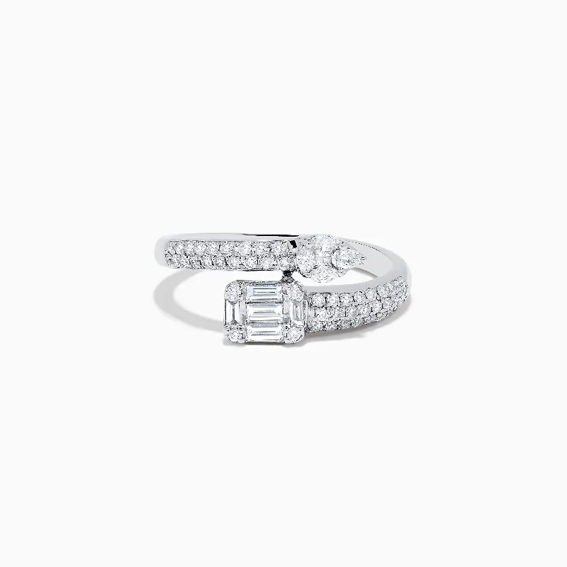 Get Ready To Sparkle – Special Jewelry Discounts Classique 14K White Gold Diamond Bypass Ring 0.65 TCW Get Ready To Sparkle – Special Jewelry Discounts Classique 14K White Gold Diamond Bypass Ring 0.65 TCW