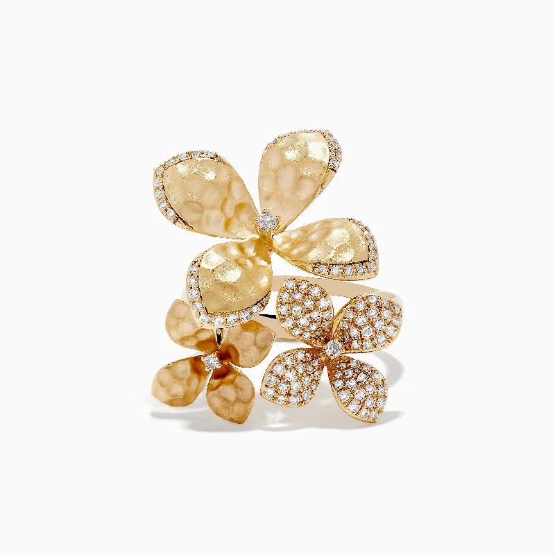 Shine In Style – Shop Jewelry Discounts Today D'Oro 14K Yellow Gold Diamond Flower Ring Shine In Style – Shop Jewelry Discounts Today D'Oro 14K Yellow Gold Diamond Flower Ring