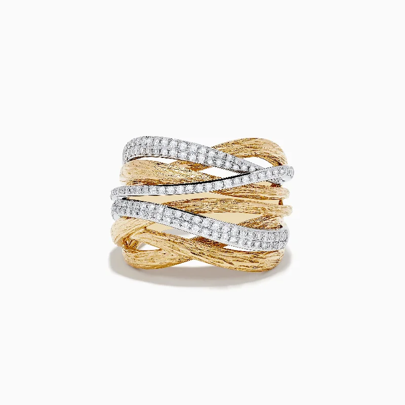 Luxury Jewelry Clearance – Shop Premium Styles Now Duo 14K Two-Tone Textured Gold Pave Diamond Crossover Ring Luxury Jewelry Clearance – Shop Premium Styles Now Duo 14K Two-Tone Textured Gold Pave Diamond Crossover Ring