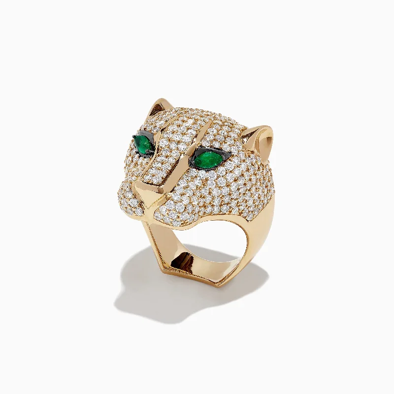 Make Every Moment Shine – Jewelry Discounts Available Limited Edition 14K Yellow Gold Diamond Panther Head Ring, 3.80 TCW Make Every Moment Shine – Jewelry Discounts Available Limited Edition 14K Yellow Gold Diamond Panther Head Ring, 3.80 TCW