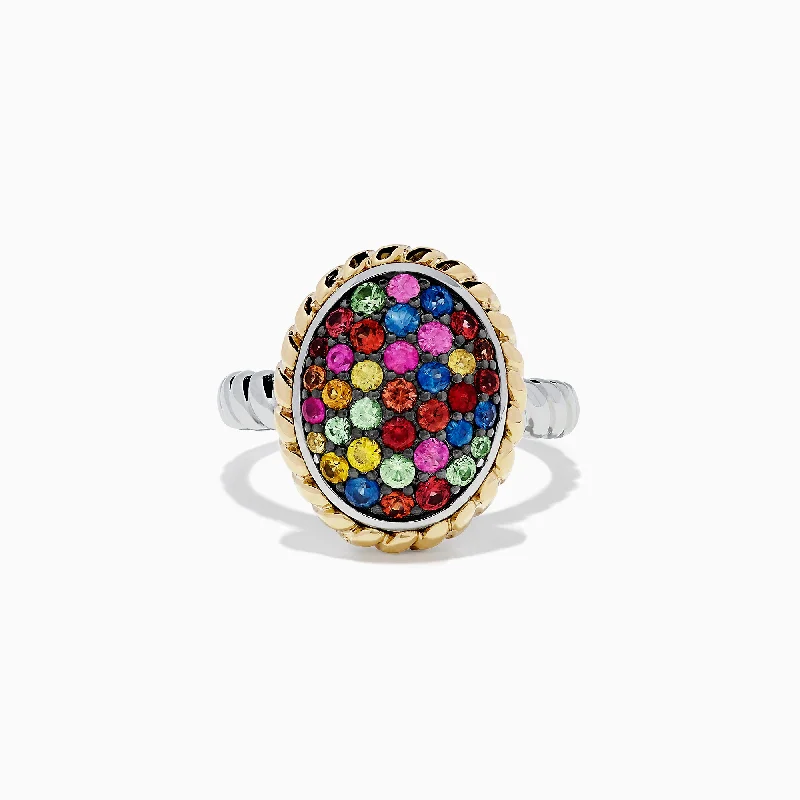 Personalized Jewelry Sale – Unique Gifts At Low Prices Mosaic Sterling Silver & 18K Gold Multi Sapphire Ring, 1.22 TCW Personalized Jewelry Sale – Unique Gifts At Low Prices Mosaic Sterling Silver & 18K Gold Multi Sapphire Ring, 1.22 TCW