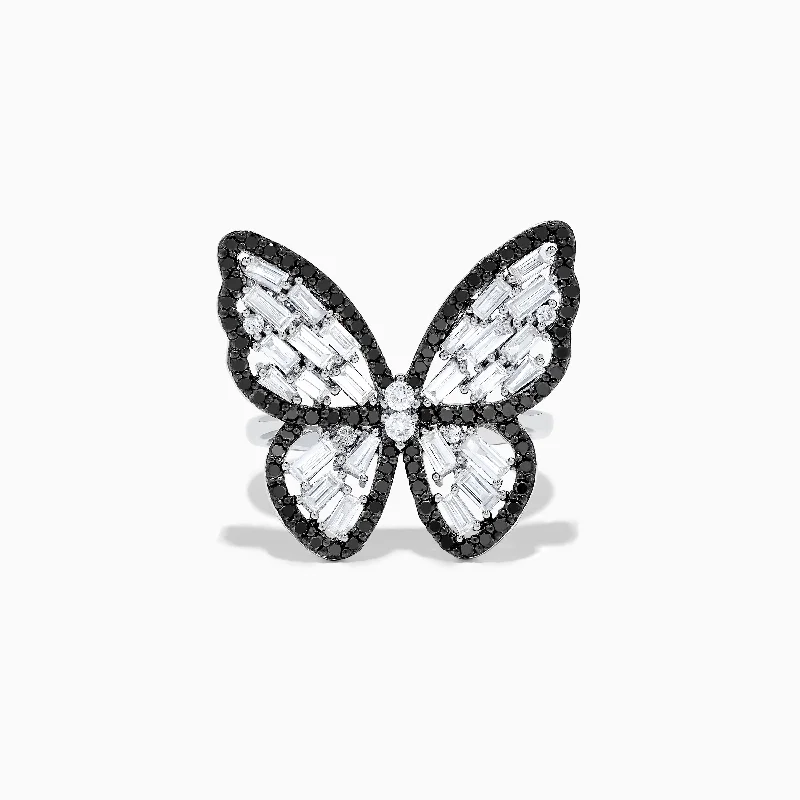 Trending Jewelry Now At Unbeatable Prices Nature 14K White Gold Black and White Diamond Butterfly Ring Trending Jewelry Now At Unbeatable Prices Nature 14K White Gold Black and White Diamond Butterfly Ring