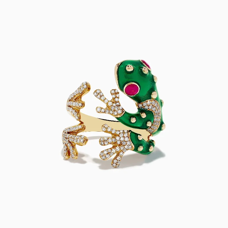 Premium Jewelry Now Available At Special Discounts Safari 14K Yellow Gold Ruby and Diamond Frog Ring Premium Jewelry Now Available At Special Discounts Safari 14K Yellow Gold Ruby and Diamond Frog Ring