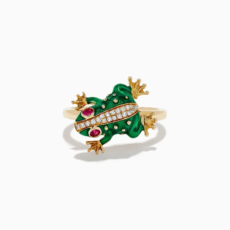 Bestselling Jewelry At Special Promotional Rates Safari 14K Yellow Gold Ruby and Diamond Frog Ring Bestselling Jewelry At Special Promotional Rates Safari 14K Yellow Gold Ruby and Diamond Frog Ring