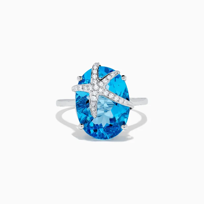 Unmissable Deals On Handmade Jewelry Collections Seaside 14K Gold Blue Topaz and Diamond Starfish Ring, 13.74 TCW Unmissable Deals On Handmade Jewelry Collections Seaside 14K Gold Blue Topaz and Diamond Starfish Ring, 13.74 TCW