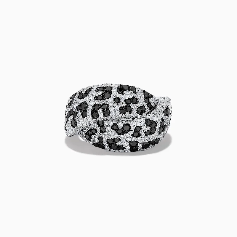 Limited-Time Offer On Premium Jewelry Collections Signature 14K White Gold Black and White Diamond Crossover Ring Limited-Time Offer On Premium Jewelry Collections Signature 14K White Gold Black and White Diamond Crossover Ring