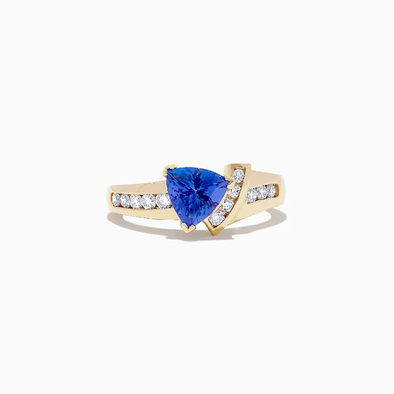 Your Dream Jewelry At Dream Prices Nahla Siri 14K Yellow Gold Tanzanite and Diamond Ring, 1.40 TCW Your Dream Jewelry At Dream Prices Nahla Siri 14K Yellow Gold Tanzanite and Diamond Ring, 1.40 TCW
