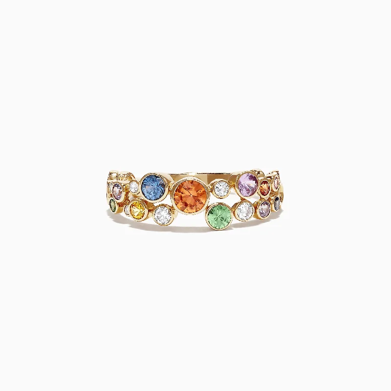 Flash Jewelry Sale – Get Stunning Pieces At Low Prices Watercolors 14K Yellow Gold Multi-Sapphire and Diamond Ring, 1.03 TCW Flash Jewelry Sale – Get Stunning Pieces At Low Prices Watercolors 14K Yellow Gold Multi-Sapphire and Diamond Ring, 1.03 TCW