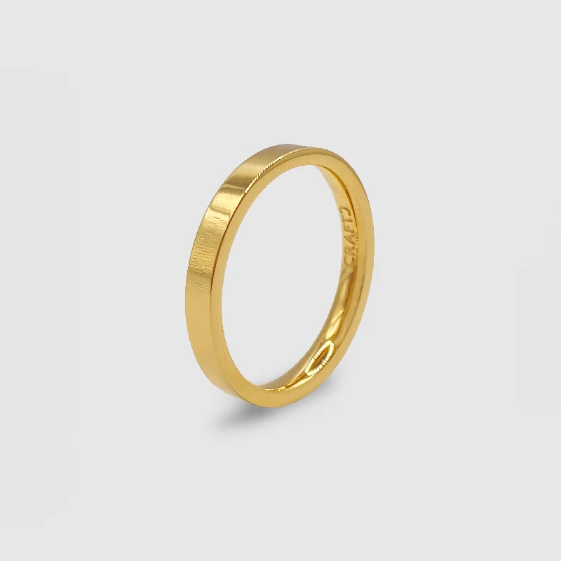 Everyday Jewelry Essentials Now On Sale Flat Band Ring (Gold) 3mm