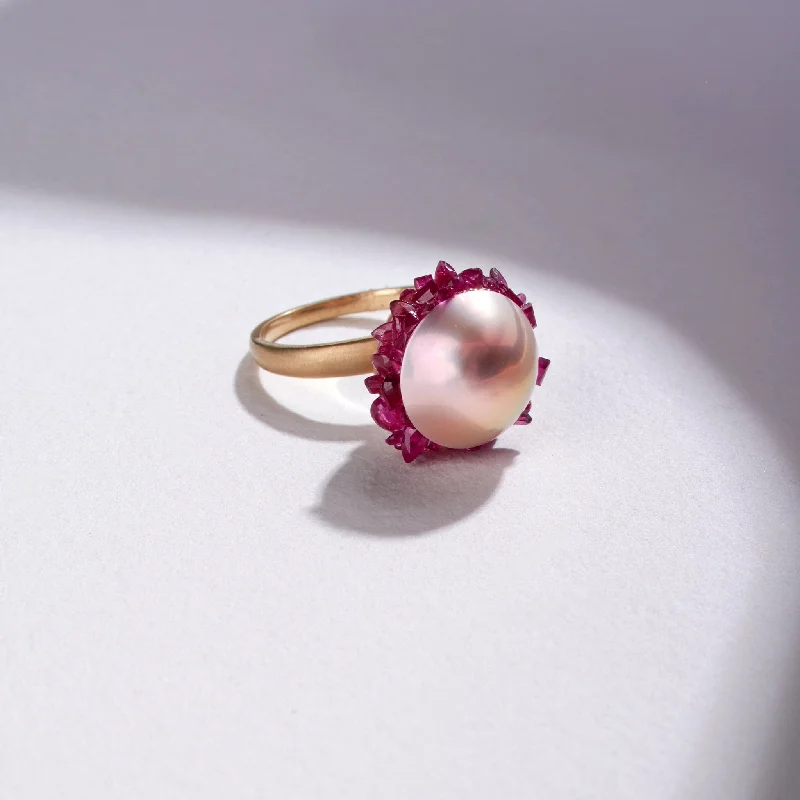 Breathtaking Jewelry At Limited-Time Savings Freshwater Edison Pearl Spiral Ring with Ruby Breathtaking Jewelry At Limited-Time Savings Freshwater Edison Pearl Spiral Ring with Ruby