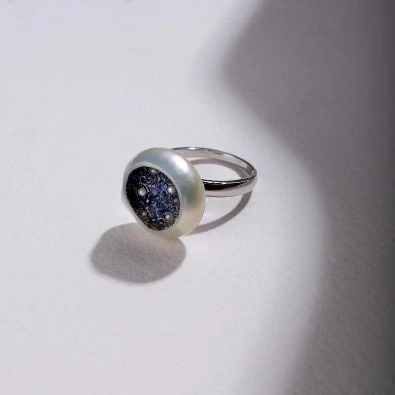 Once-A-Year Jewelry Deals – Shop Before They’Re Gone Freshwater Souffle Pearl Finestrino Ring with Blue Sapphire Ombre and Seed Pearls Once-A-Year Jewelry Deals – Shop Before They’Re Gone Freshwater Souffle Pearl Finestrino Ring with Blue Sapphire Ombre and Seed Pearls