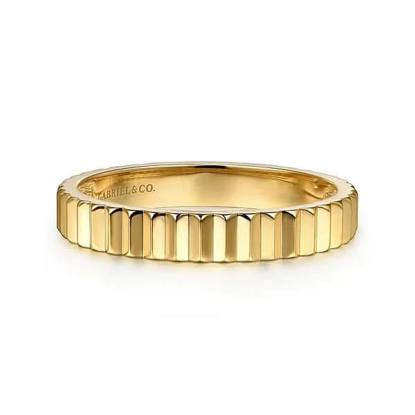 Gabriel & Co. Gold Fluted Stackable Ring